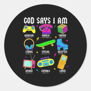 God zegt dat ik christelijke mannen vrouwen kinder ronde sticker