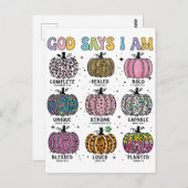 God zegt dat ik de herfstoogst van de herfst ben,  briefkaart (Voorkant / Achterkant)