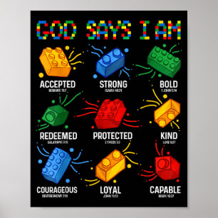 God Zegt Dat Ik Een Bakstenen Meester Bouwer Blok Poster