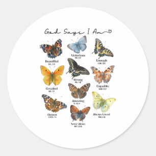 God Zegt Dat Ik Een Bijbelvers Religieus Christeli Ronde Sticker