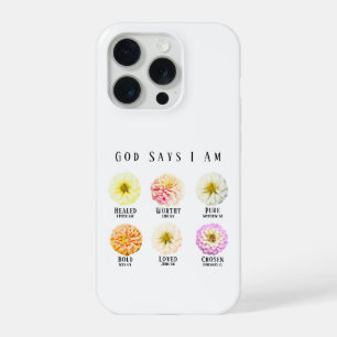 God Zegt Dat Ik Een Bloemrijke Bevestigingsbijbelt iPhone 15 Pro Hoesje