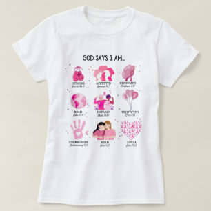 God zegt dat ik een kanker overlever vrouwen T-shi T-shirt