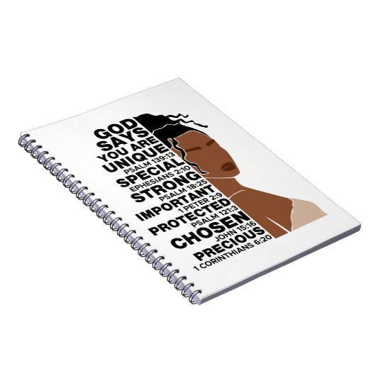 God zegt dat ik een mooie zwarte koningin melanine notitieboek (Rechterzijde)