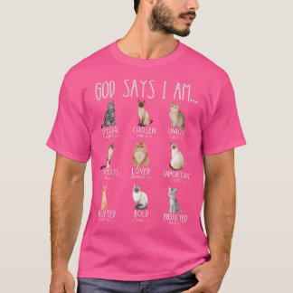 God zegt dat ik Kattenmoeder ben die Jezus Bijbel T-shirt