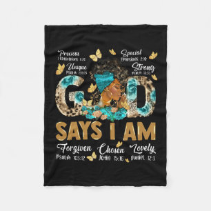 God zegt dat ik Melanin ben Black History African Fleece Deken