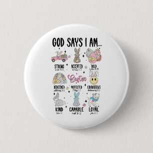 God zegt dat ik op Paasdag een grappige Christelij Ronde Button 5,7 Cm