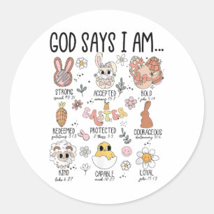 God zegt dat ik Pasen ben Ronde Sticker