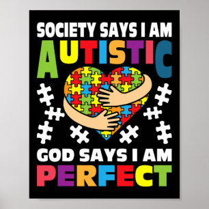 God Zegt Dat Ik Perfect Ben - Autistisch Puzzel Au Poster