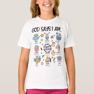 God zegt dat ik Schattige ben Christelijk Paasdag T-shirt