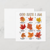 God zegt dat ik val herfst oogst vallend blad Hal Kaart (Voorkant / Achterkant)