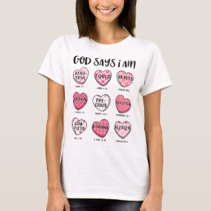 God Zegt Dat Ik Valentijnssnoep Ben Christelijk Re T-shirt