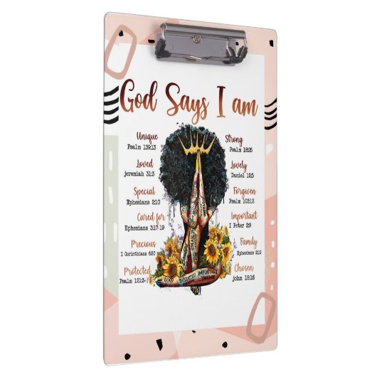 God zegt dat ik zwarte Christelijke vrouwen ben Klembord (Rechts)