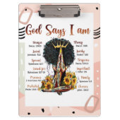 God zegt dat ik zwarte Christelijke vrouwen ben Klembord (Voorkant)