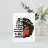 God zegt dat ik zwarte Christelijke vrouwen ben Me Briefkaart (Staand voorkant)