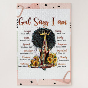 God zegt dat ik zwarte Christelijke vrouwen ben Me Legpuzzel