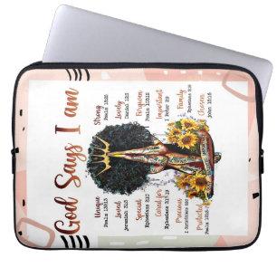 God zegt dat ik zwarte Christelijke vrouwen ben Si Laptop Sleeve