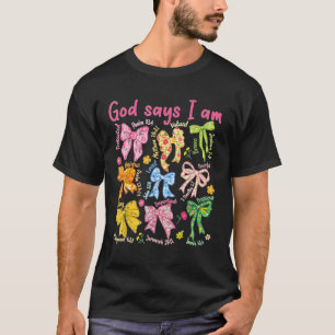 God zegt dat je Coquette Pink Bow Christelijk Bibl T-shirt