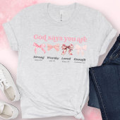 God zegt dat je coquette roze strikken Christelijk T-shirt