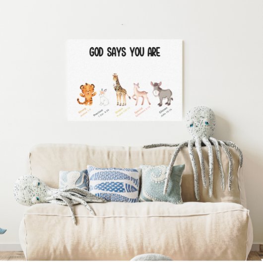 God zegt dat je Wall Decor bent Canvas Afdruk