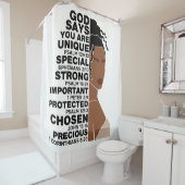 God zegt dat je zwarte koningin Melanin vrouw bent Douchegordijn (In situ)