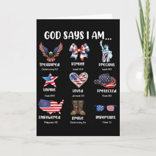 God Zegt Ik Ben 4 juli Christelijk Patriottisch St Kaart