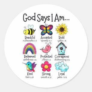 God Zegt Ik Ben Bij Spring Christelijke Grappige P Ronde Sticker