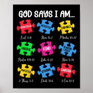 God Zegt Ik Ben Bijbelverzen Christelijk Autisme B Poster