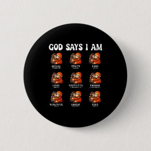 God zegt ik ben christelijke bevestigingen schatti ronde button 5,7 cm