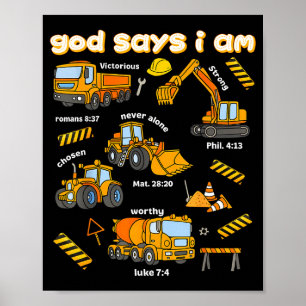 God Zegt Ik Ben Christelijke Bijbelverzen Jongens Poster