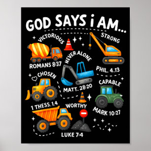God Zegt Ik Ben Christelijke Bijbelverzen Jongens Poster