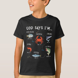 God Zegt Ik Ben Een Visser Christian Fisher Bijbel T-shirt