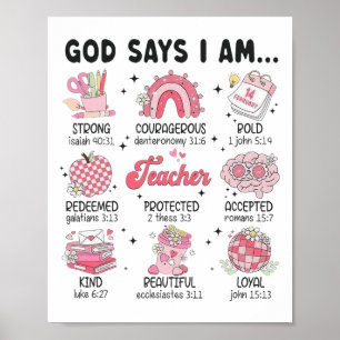 God Zegt Ik Ben Leraar Valentijnsdag Christelijke Poster