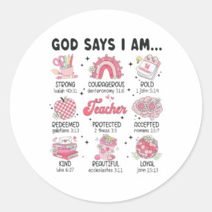God Zegt Ik Ben Leraar Valentijnsdag Christelijke Ronde Sticker