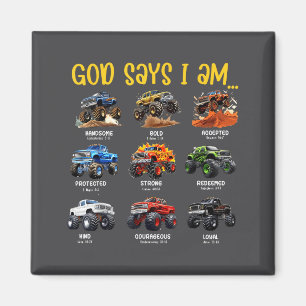 God Zegt Ik Ben Monster Truck Peuter Bijbel Ver Magneet