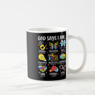 God Zegt Ik Ben Wees Vriendelijk Autisme Bewustzij Koffiemok