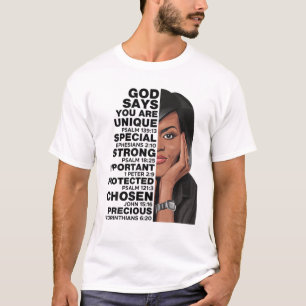 God zegt Michelle Obama Vrouwen Geschiedenis Maand T-shirt