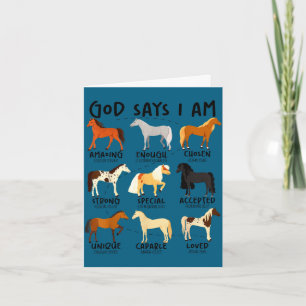 God zegt paarden christelijke vrouwen meisjes kind kaart