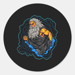 God Zeus Vader van Ares en Athena Ronde Sticker