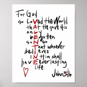 God zij dank is de Valentijn Christelijke straat v Poster