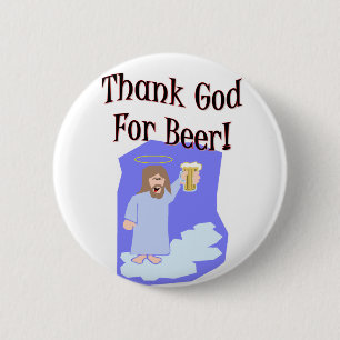God zij dank voor Beer!! Knoop Ronde Button 5,7 Cm