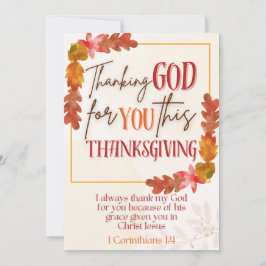 God zij dank voor het Wenskaart van Thanksgiving Feestdagenkaart