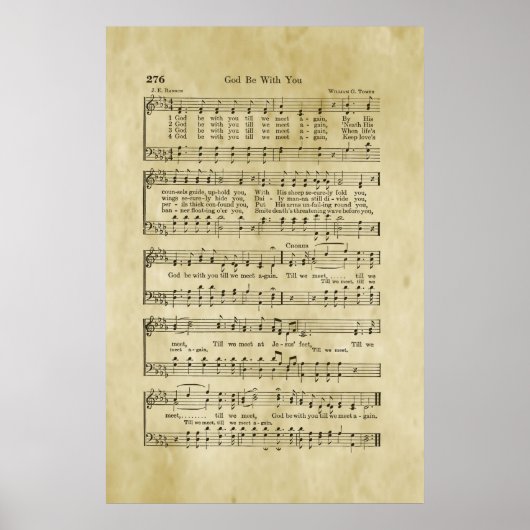 God zij met je evangele muziek poster (Voorkant)