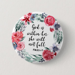 God zit in haar dat ze niet zal herfsten ronde button 5,7 cm