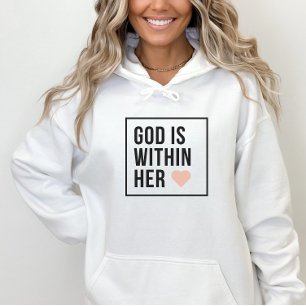 God zit in haar hart Christelijke geloof Hoodie