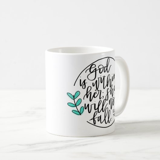 God zit in haar Mok - Calligrafie Design (Voorkant rechts)