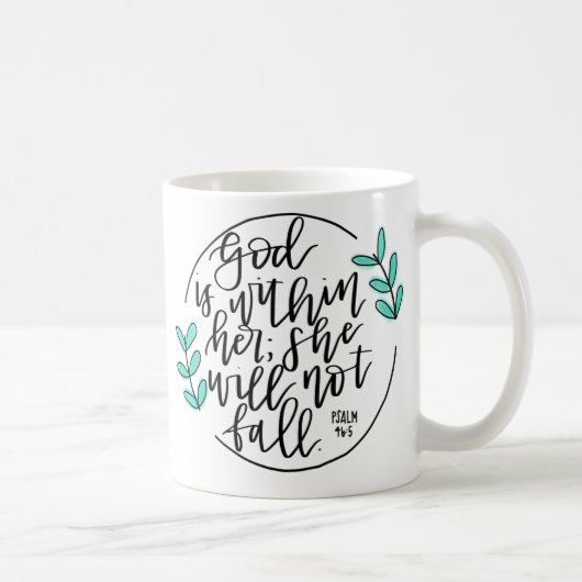 God zit in haar Mok - Calligrafie Design (Rechts)