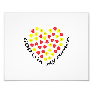 GOD ZIT IN MIJN HOEK. FOTO AFDRUK