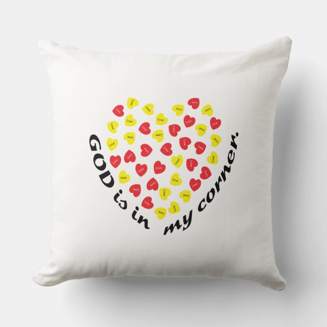 GOD ZIT IN MIJN HOEK. KUSSEN (Voorkant)