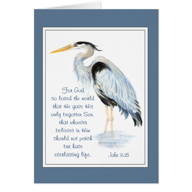 God Zo geliefd bijbelse Inspirerend Quote Heron (Voorkant)