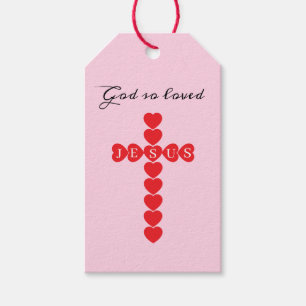 God Zo Hield Van De Wereld Rode Hartkruis Roze Cadeaulabel
